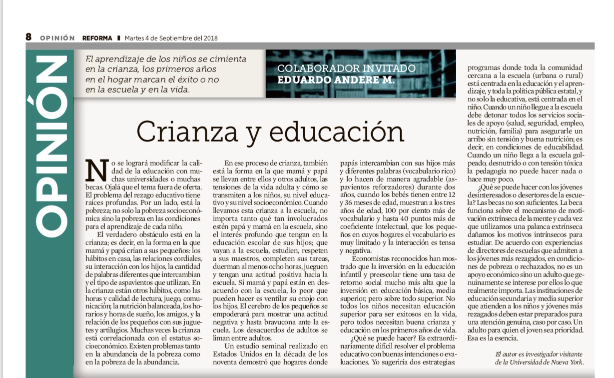 Crianza y educación Reforma Sep 4 2018